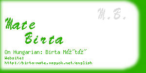 mate birta business card